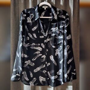 Express Black and White Button Down Shirt